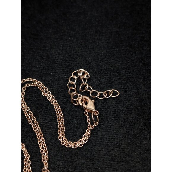 JCM Crystal Rose Gold Tone Butterfly Pave Small Charm Pendant Necklace 20 in - Picture 6 of 10